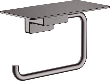 Hansgrohe addstoris Toilettenpapierhalter mit Ablage, gebürstetes Schwarzchrom