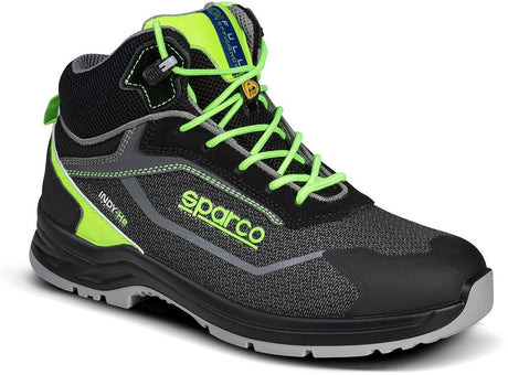 Sparco Arbeitsschuhe S3S – Indy-He Ranger – Schwarz Grün – Schwarz – 44