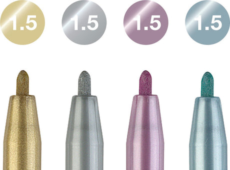 Faber-Castell Zeichenstift – Pitt Artist Pen – Metallic – 4-teiliges Etui – FC-167304