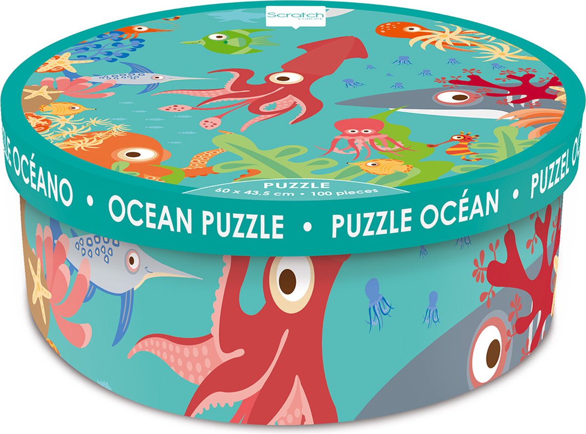 Rubbelpuzzle - Ozean - 43,5x60cm - 100 Teile - 5 Jahre