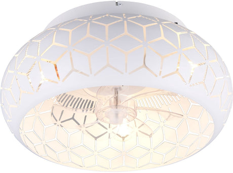 Rl Live Your Light Reality Bidar – Deckenventilator – weiß matt – exkl. 3x E27 4W - Licht separat schaltbar - Fernbedienung - Deckenmontage - 3 Geschwindigkeitsstufen - Timer - Sommer- und Wintermodus