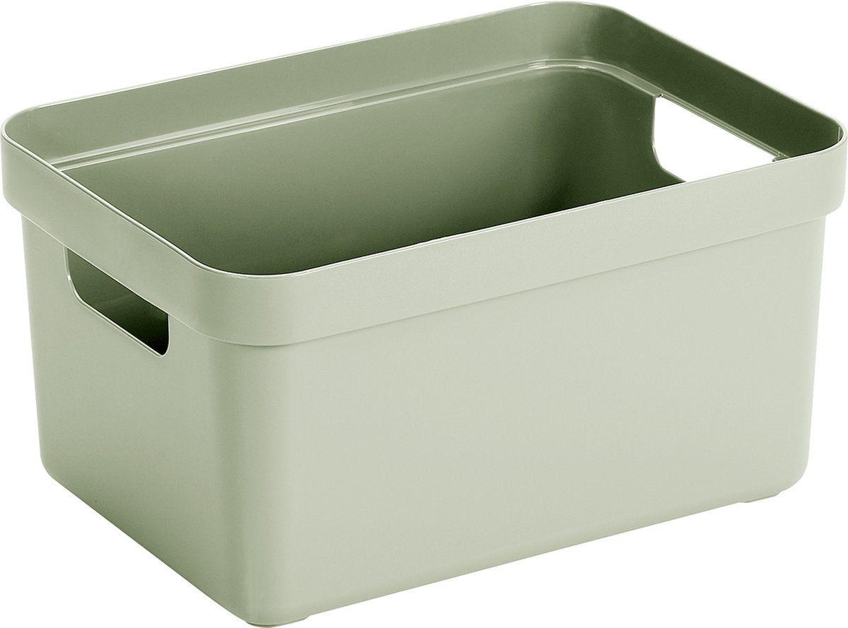 Sigma Home Aufbewahrungsbox 5l grün 252x175x122mm | 3 Stück