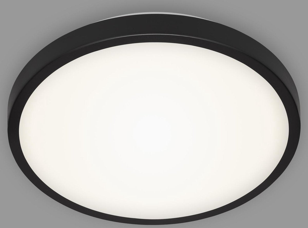 Briloner Manny - LED-Deckenleuchte - Deckenleuchte mit neutralweißem Licht - 12 W - 1.200 lm - 4.000 K - ø29 cm - Schwarz