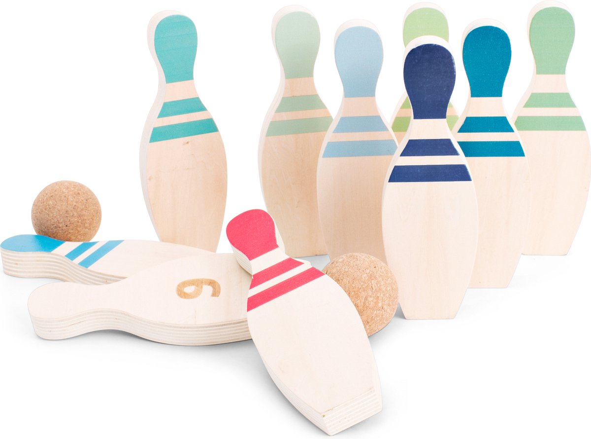 BS Toys Holz-Bowling-Set, 12-teilig.