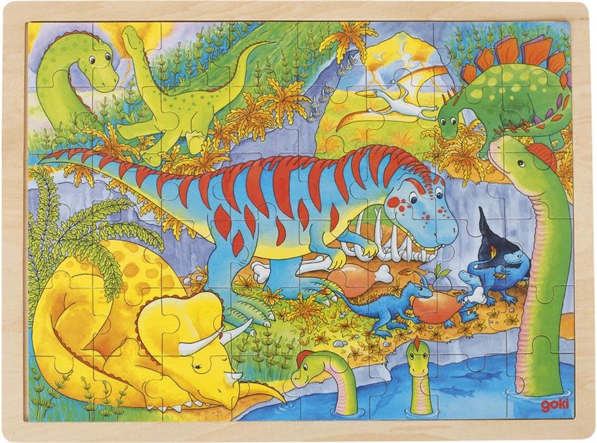 Goki Holzpuzzle - Dino's, 48st.