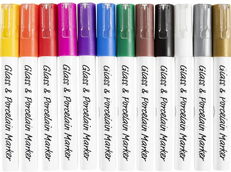 Kreativunternehmen https: www.cchobby.nl Glas-Porzellan-Marker-Liniendicke-1-2-mm-halbopak-verschiedene-Farben-12-teilig-1-Box