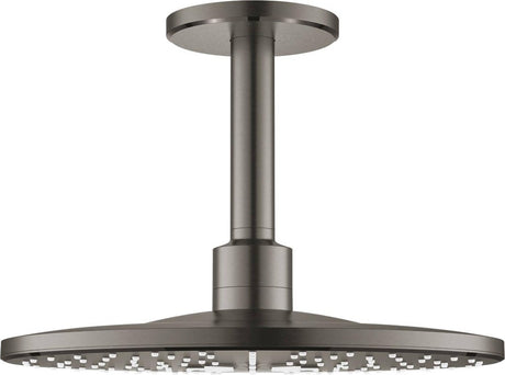 Grohe Rainshower Smartactive Kopfbrause 31cm mit Deckenarm mit 2 Strahlarten, Hartgraphit gebürstet
