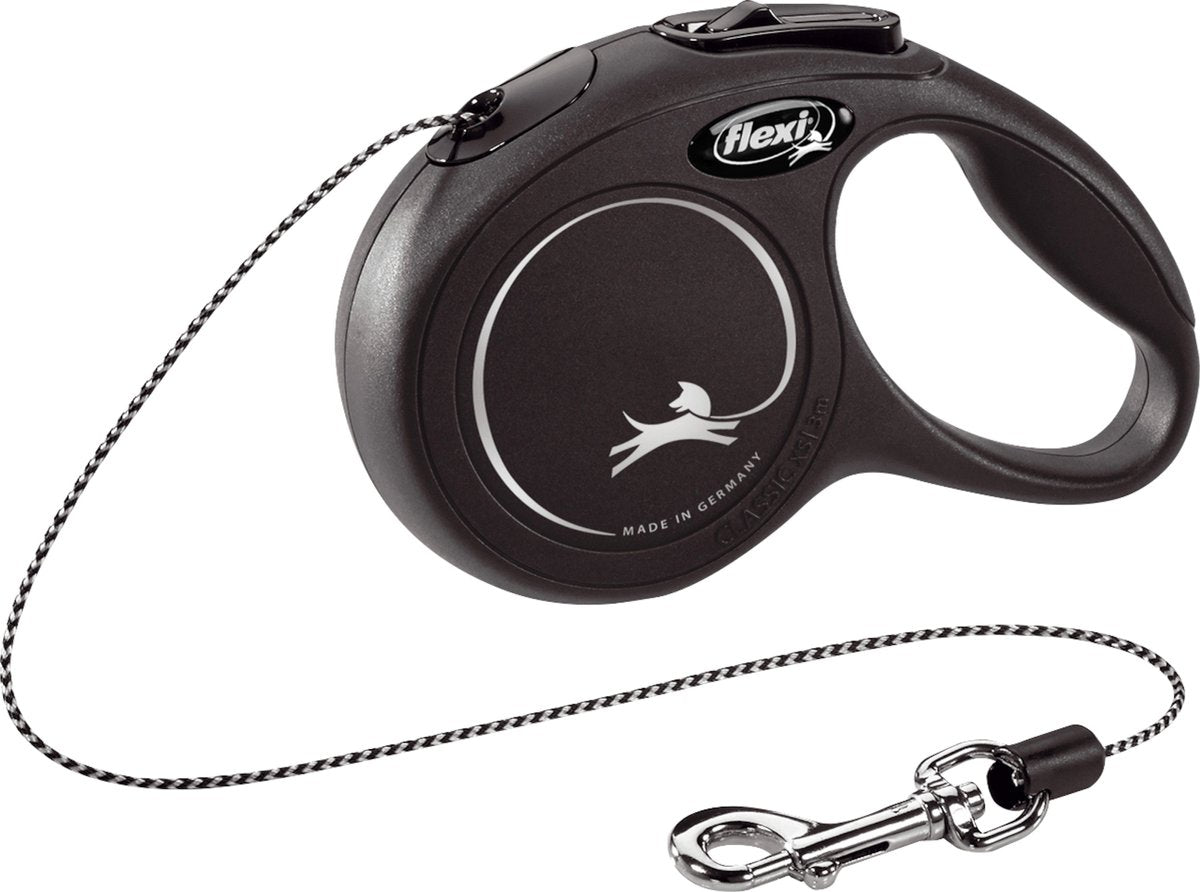 Flexi Retractable Line Classic Cord Schwarz