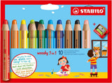 Stabilo woody 3in1 multitalent potloden - 10dlg. met puntenslijper