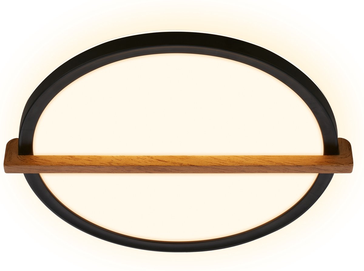 Briloner remsa - LED-Deckenleuchte - Deckenleuchte mit indirektem Licht - warmweißes Licht - 29 x 31,5 x 4 cm - schwarzes Holz
