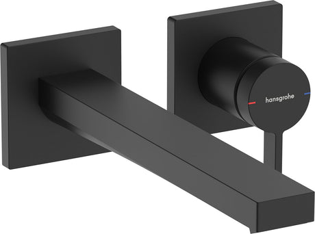 Hansgrohe tecturis e Einhebelmischer - Einbau-Waschtischarmatur - zur Wandmontage - 22,5 cm Auslauf - mattschwarz
