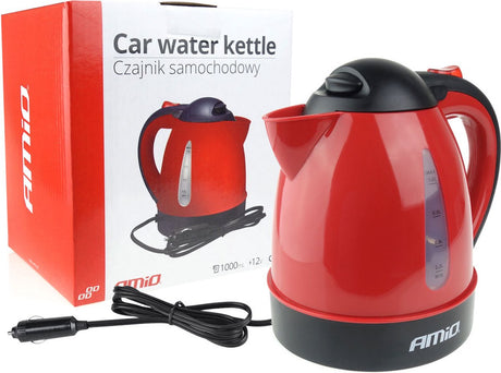Amio LKW-Wasserkocher – Rot – 24 V, 300 W – Wasserkocher für LKW-Wohnmobilbus – nur für 24-V-Fahrzeuge geeignet