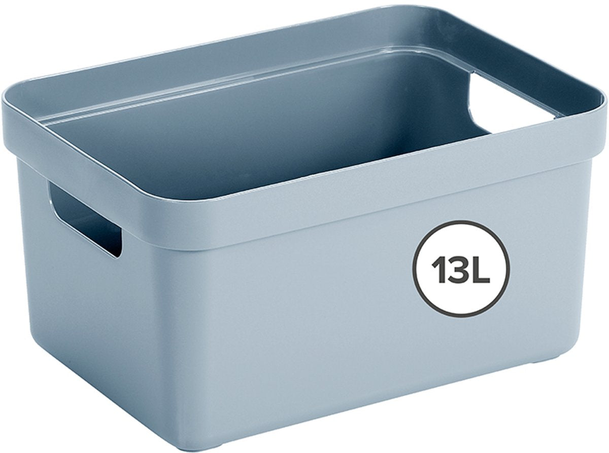 Sigma Home Aufbewahrungsbox 13l blau 350x246x183mm | 3 Stück