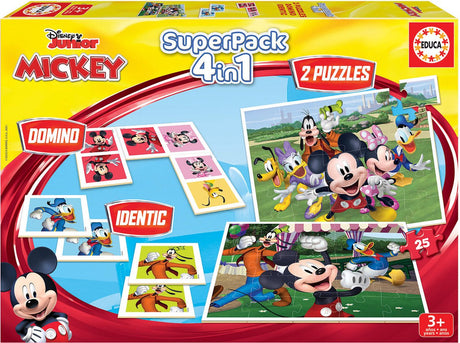Educa – 2 aktive Spiele und 2 Rätsel – Super Pack Mickey Friends