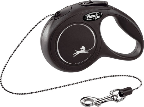 Flexi New Classic Cord – ausziehbare Leine für Katzen – New Classic Cat Cord XS schwarz