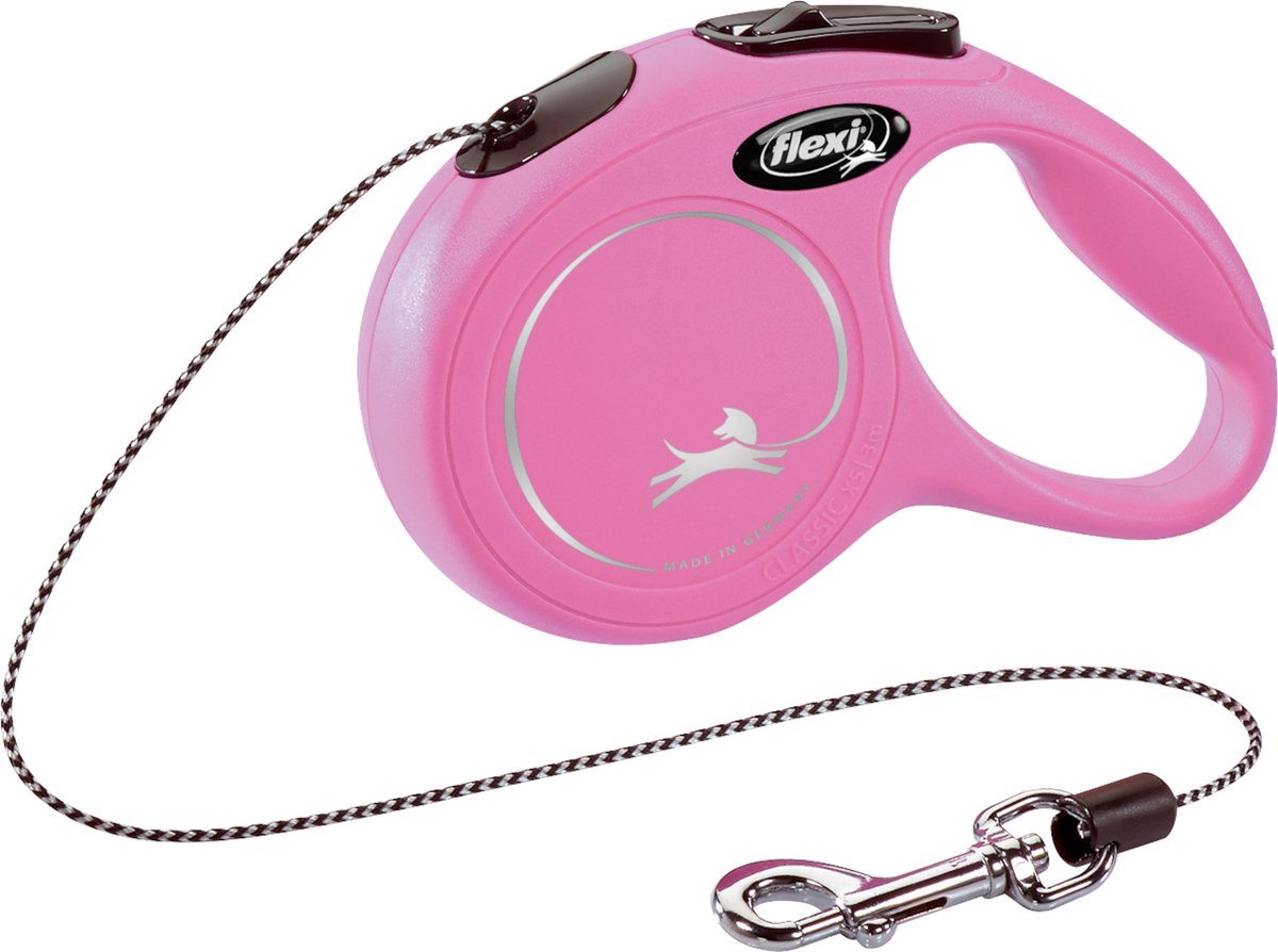 Flexi New Classic Cord – ausziehbare Leine für Katzen – New Classic Cat Cord XS Pink
