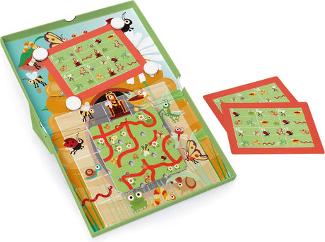 Magnetisches Rubbelspiel - Gartenlabyrinth - 25,5x38x2cm - mit 20 Herausforderungen und 2 Levels - 5 Jahre