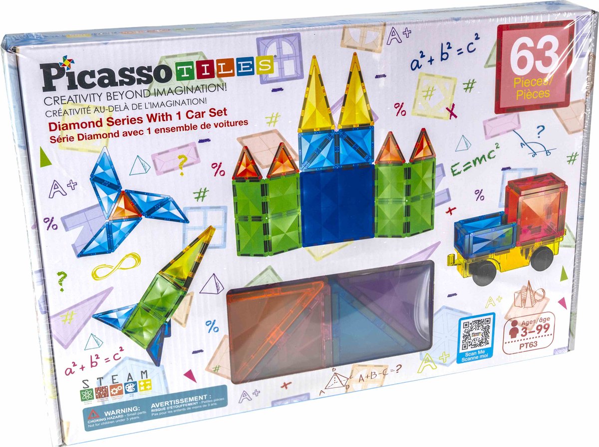 Selecta Picassotiles Diamond Serie – magnetische Baufliesen – 63 Stk.