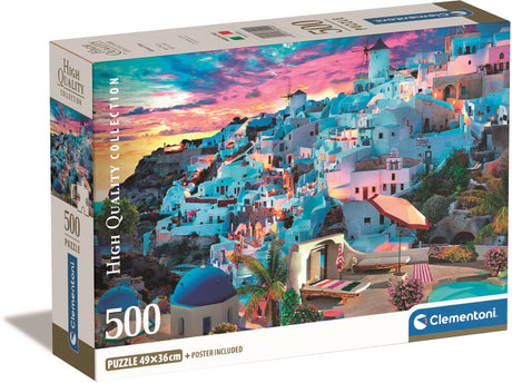 Clementoni – Puzzle – 500 Teile – Ansicht von Griechenland – Puzzle für Erwachsene – hochwertige Sammlung
