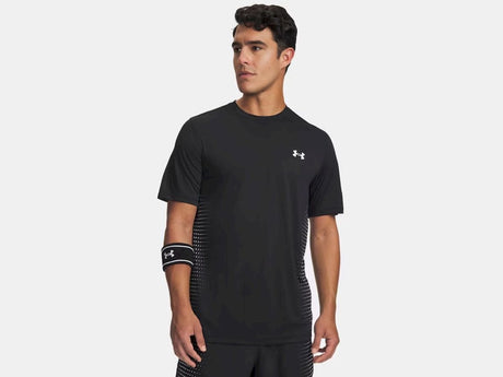 Under armour ua tech play short sleeve-blk heren sportshirt - zwart wit