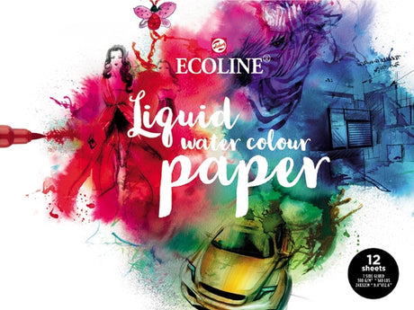 Bruynzeel Ecoline Aquarellpapierblock, 24 x 32 cm, 290 g m, 12 Blatt
