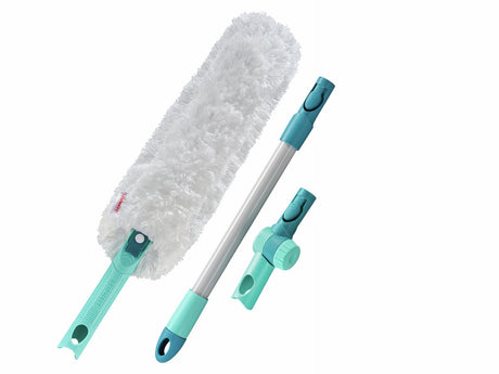 Leifheit Super Duster Staubwedel XL, inkl. Griff mit Biegung - waschbar - flexibel - Klicksystem