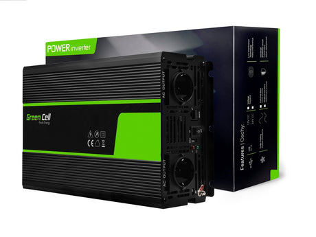 Green Cell Wechselrichter 24 V auf 230 V reine Sinuswelle 2000 W – für LKW – inv20