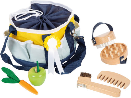 Small Foot - Pferdepflegeset aus Holz mit Tasche, 8-teilig.
