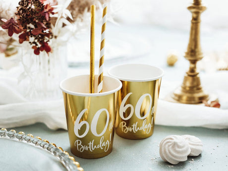 Partydeco 6 glänzende Tassen zum 60. Geburtstag 220 ml
