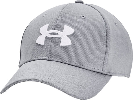 Under Armour M Blitzing Low Str-Graue Herrenkappe – Stahl – Weiß
