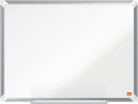 Nobo Premium Plus magnetisches Whiteboard aus Emaille – mit Stiftablage – inklusive Whiteboard-Marker – 600 x 450 mm