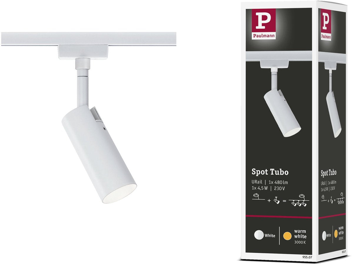 Paulmann Urail Rail Spot Tubo separater Spot 250lm 4,5W 3000K 230V weiß