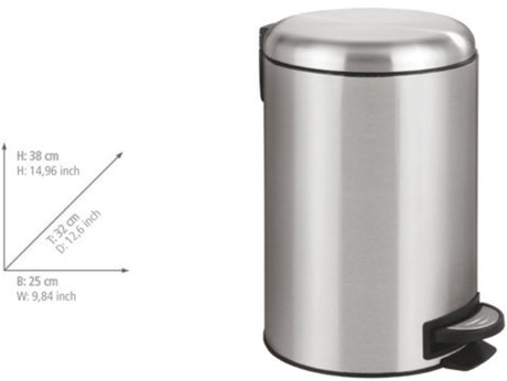 Wenko Treteimer Leman 12 Liter Edelstahl matt - Easy-Close-Deckel - Mülleimer - Mülleimer - Mülleimer - Mülleimer