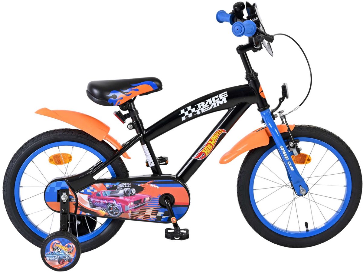 Heiße Räder Hot Wheels Kinderfahrrad - Jungen - 16 Zoll - Schwarz Orange Blau