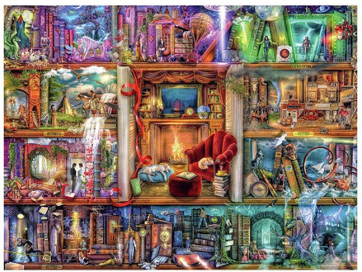 Ravensburger Puzzle Die große Bibliothek, 1500 Teile.