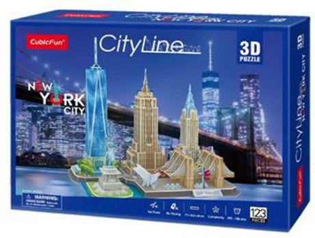 Kubisches lustiges 3D-Puzzle City Line New York City – 123 Teile – ab 8 Jahren