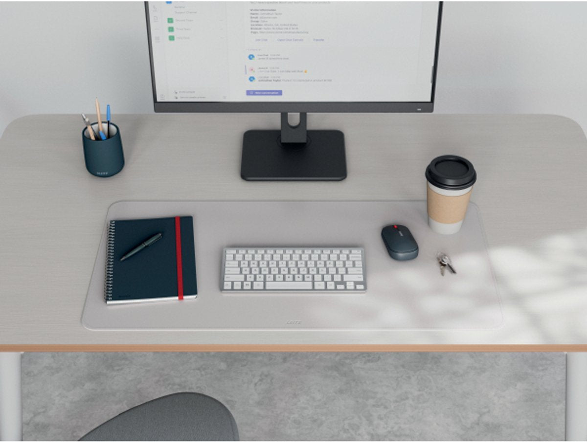 Leitz große Schreibtischunterlage 80×40 cm – rutschfest – Schreibtischunterlage – wasserfest – für Tastatur-Maus – grau
