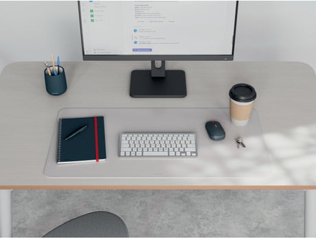 Leitz große Schreibtischunterlage 80×40 cm – rutschfest – Schreibtischunterlage – wasserfest – für Tastatur-Maus – grau