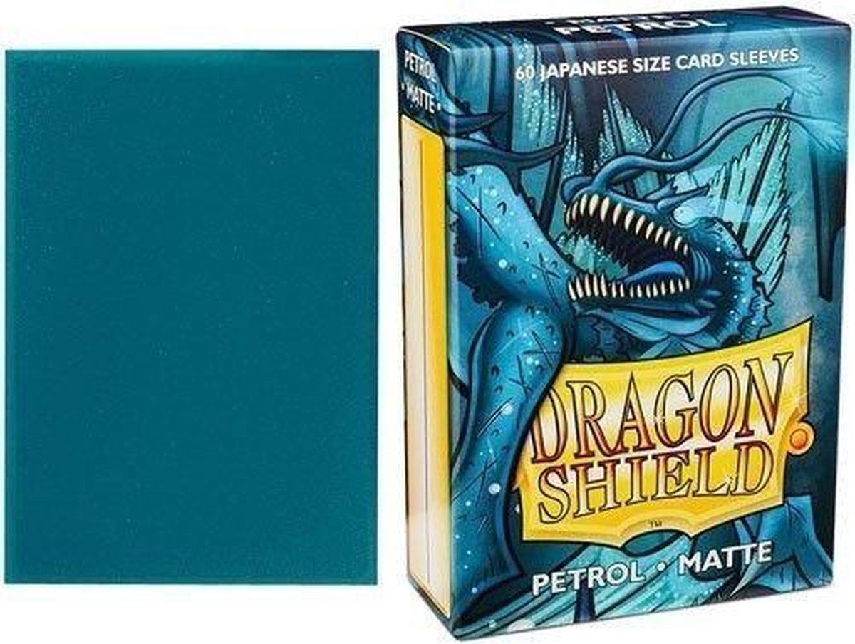 Drachenschild-Kartenhüllen: japanisches Mattpetrol (59 x 86 mm) – 60 Stück