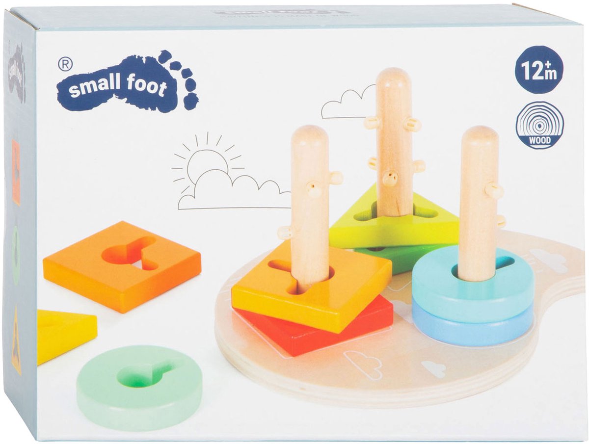 Kleine Fußholzformen und sortierte motorische Skapping -Spielsachen, 10dlg.