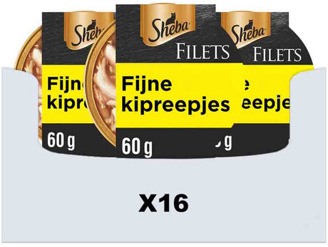 Sheba Katzenfutter - Filets - Hähnchenfiletstücke in Soße - 16x60g