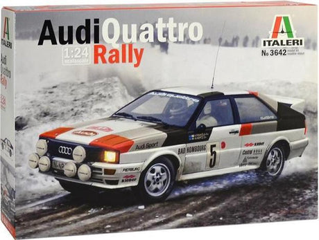 Italeri Modellbausatzauto – 3642 Audi quattro Rallye aus Kunststoff – 1:24 – Modellbau