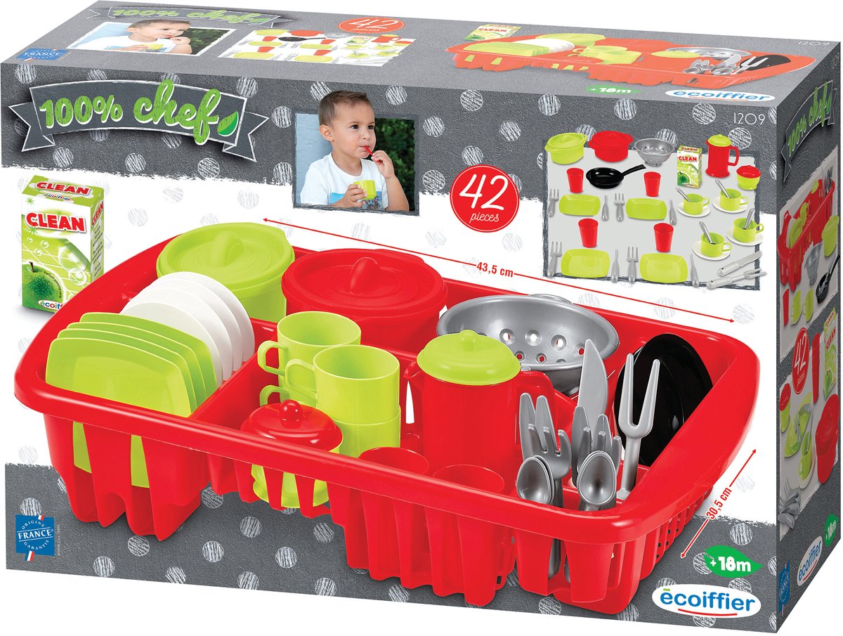 Ecoffier Ecoiffier 100% Chef Geschirrspülset - 42-tlg.
