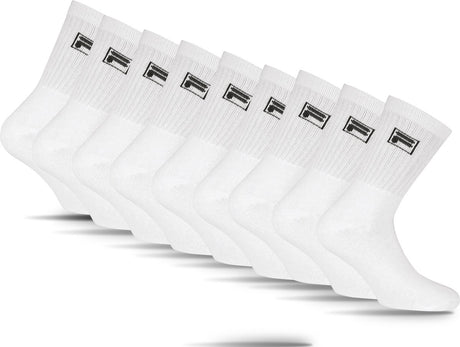 Fila Tennis-Sportsocken kleines Logo – Größe 43 46 – 9er-Pack – weiß