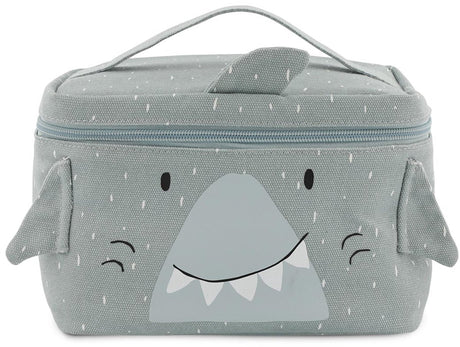 Trixie Lunchtasche - mr.shark - Kühltasche für Kinder - mit Namensschild - Thermotasche fürs Mittagessen - Grau - Hai