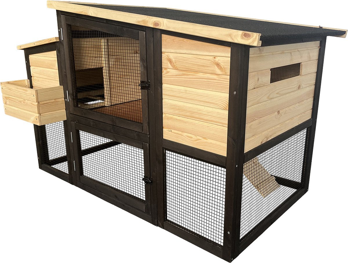 Duvo Plus Woodland Design Kaninchenstall Hasenstall holzfarben