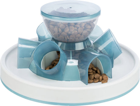 Trixie Katzenspielzeug Tunnel Feeder Strategiespiel – Blau