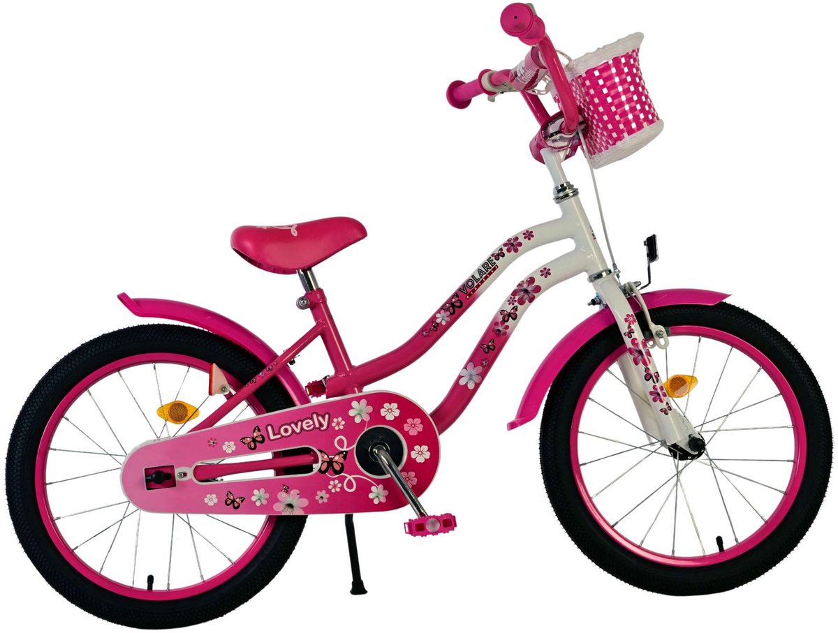 Volare schönes Kinderfahrrad – Mädchen – 18 Zoll – rosa weiß