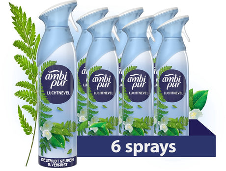 Febreze Ambi Pur Air Effects Lufterfrischerspray – Morgentau – 6 x 185 ml
