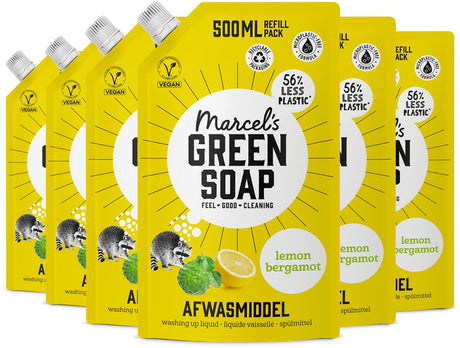 Marcel's green soap afwasmiddel navulling - citroen bergamot - 6 x 500ml